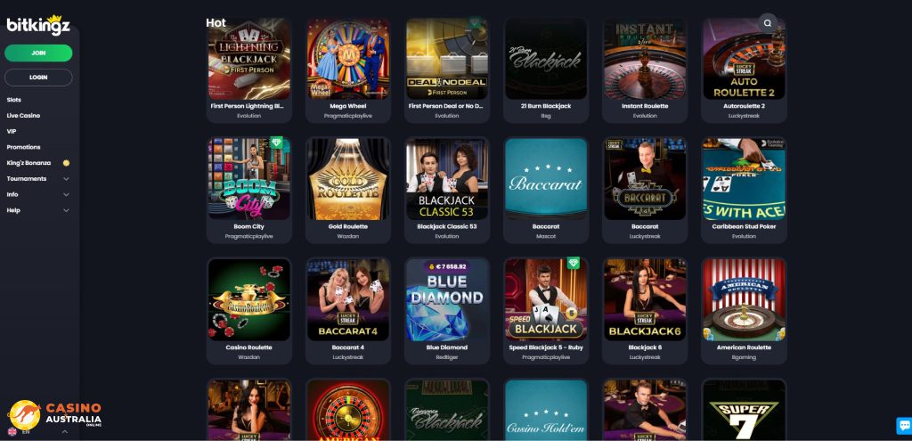 BitKingz Casino Live Games Australia