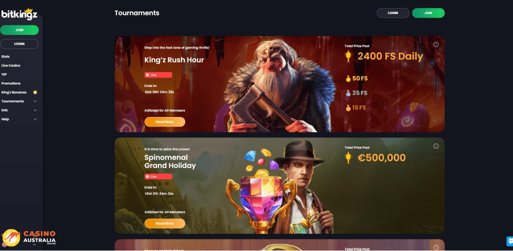 Weekly Tournaments at BitKingz Casino Australia