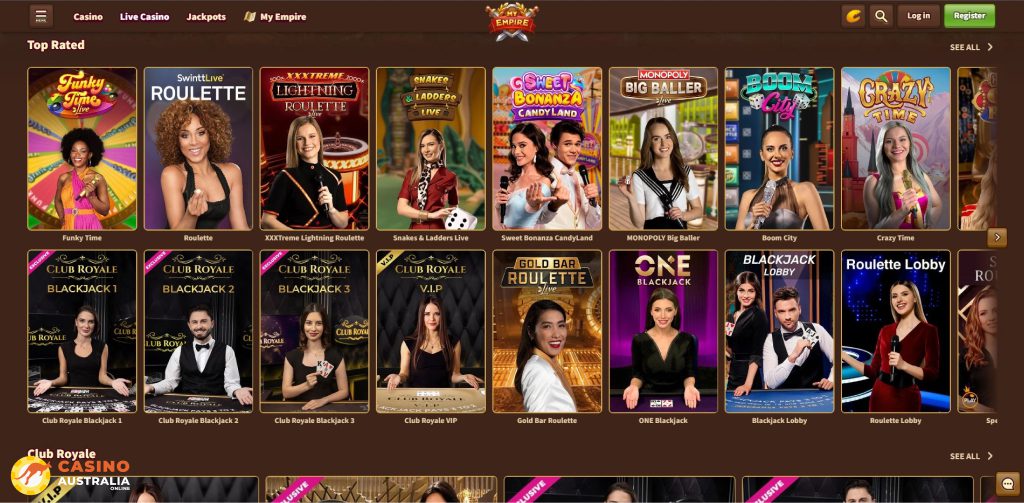 MyEmpire Casino Live Games Australia