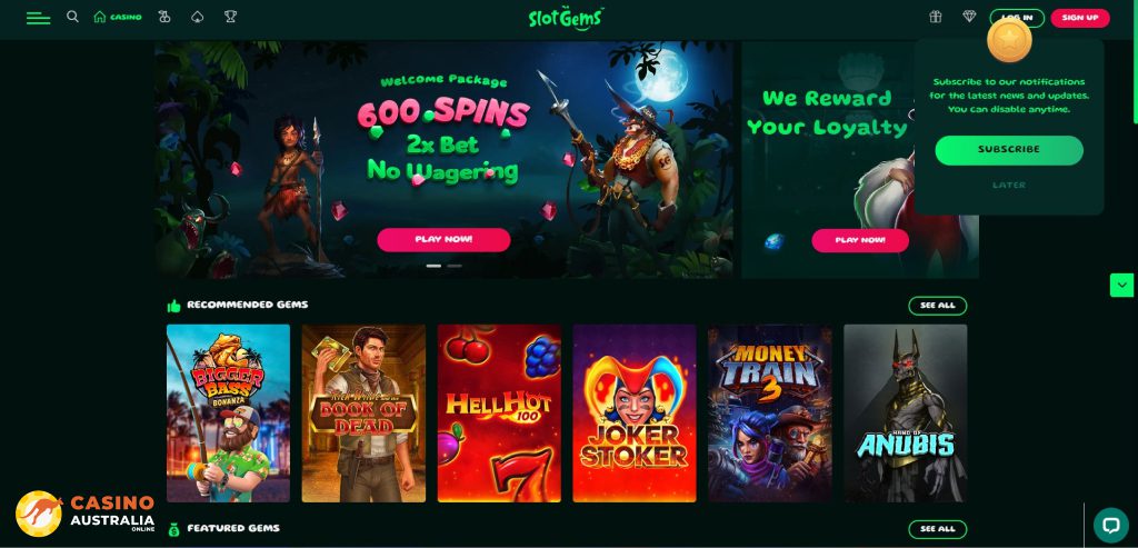 SlotGems Casino Review Australia