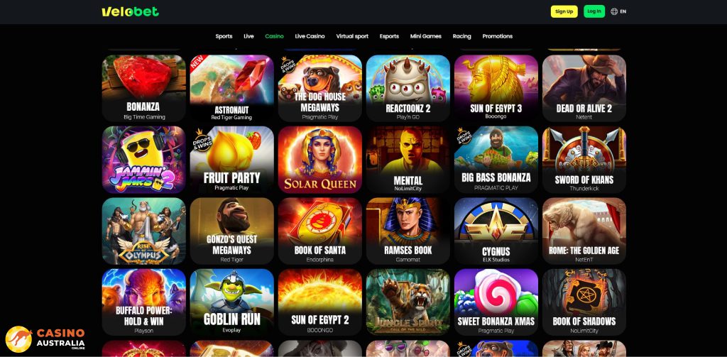 Velobet Casino Games Australia