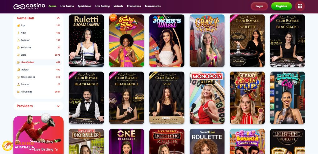 Casino Infinity Live Games Australia