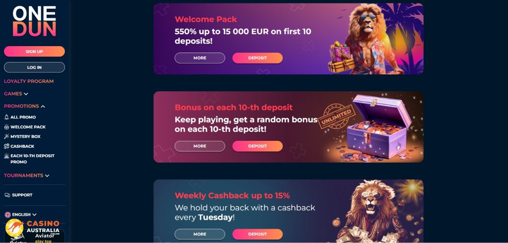 OneDun Casino Promotions Australia