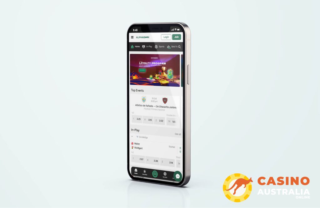 Alphabook Casino Mobile Version