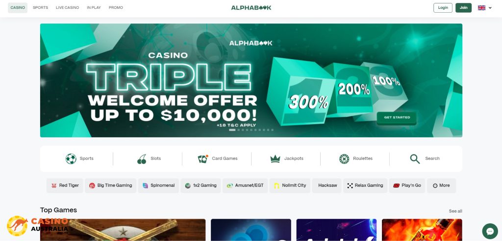 Alphabook Casino Review Australia