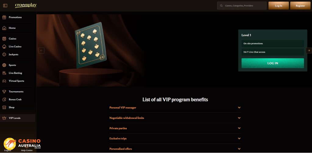 Vip Program at Crownplay Casino Australia