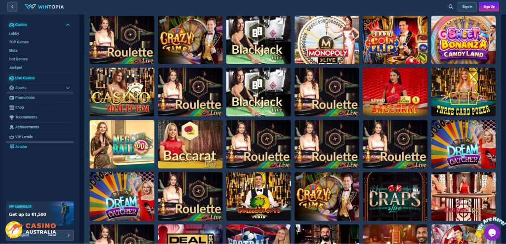 Wintopia Casino Live Games Australia