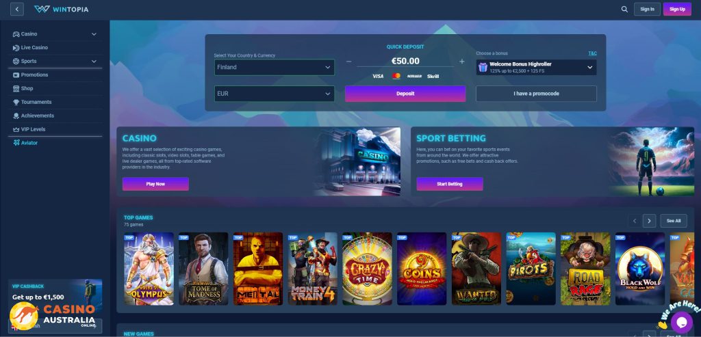 Wintopia Casino Review Australia