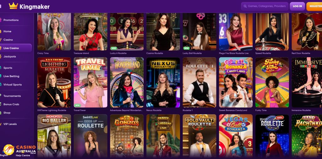 Kingmaker Casino Live Games Australia