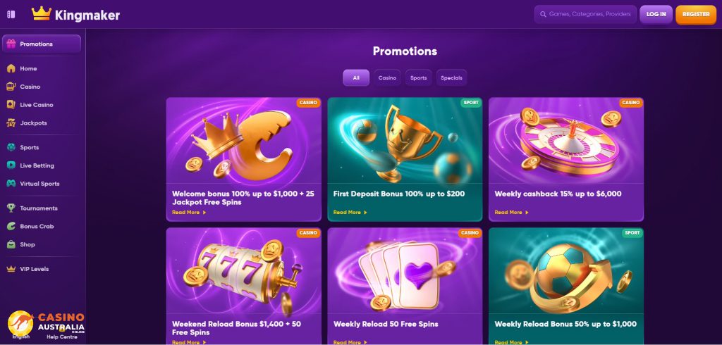 Kingmaker Casino Promotions Australia