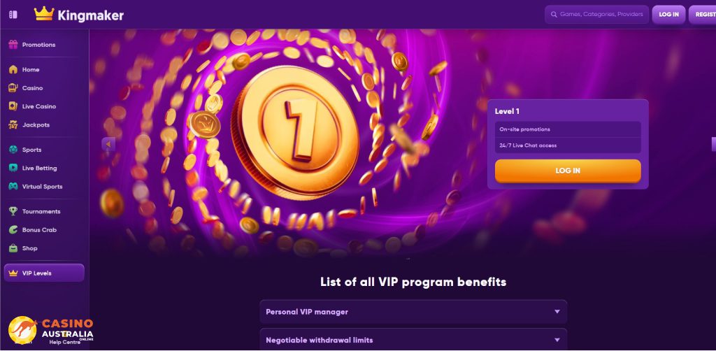 Vip Program at Kingmaker Casino Australia