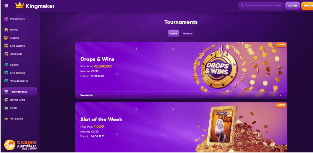 Weekly Tournaments at Kingmaker Casino Australia