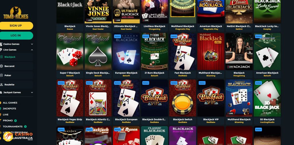 TombRiches Casino Live Games Australia