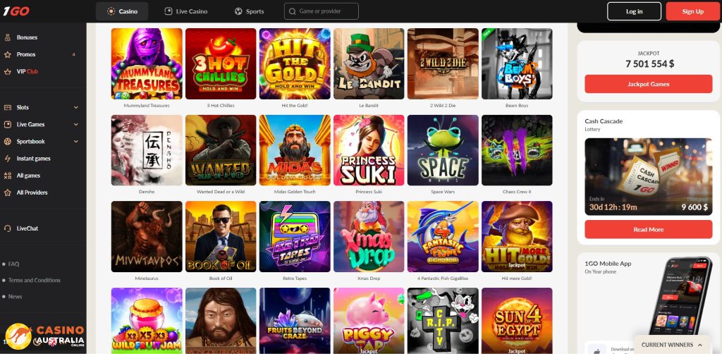 1Go Casino Games Australia