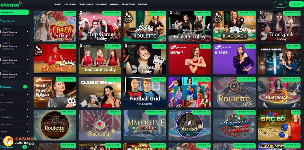 BetCasa Casino Live Games Australia