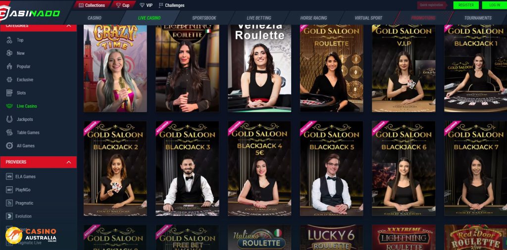 Casinado Casino Live Games Australia