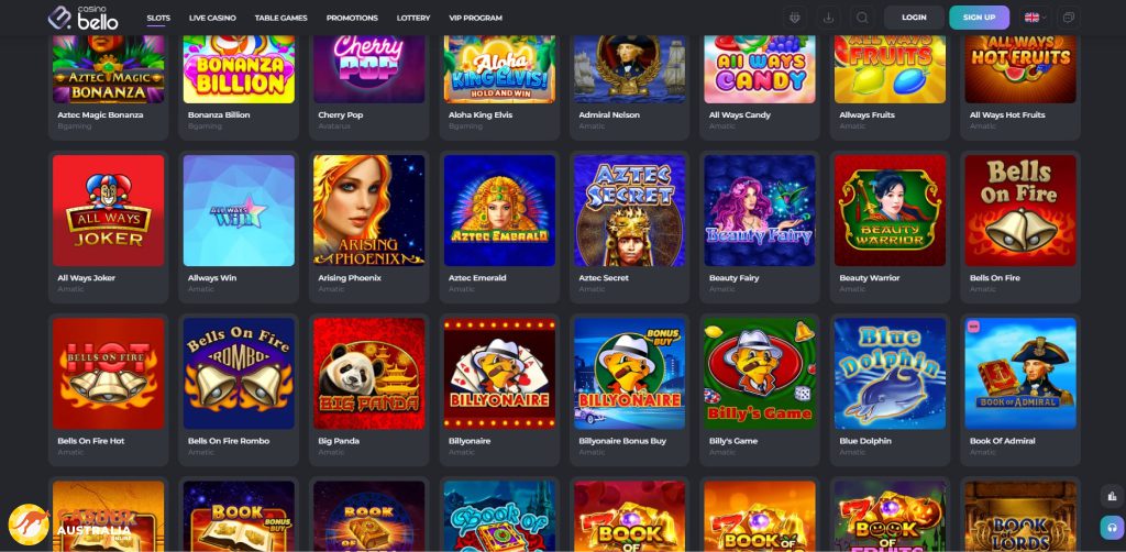 CasinoBello Casino Games Australia