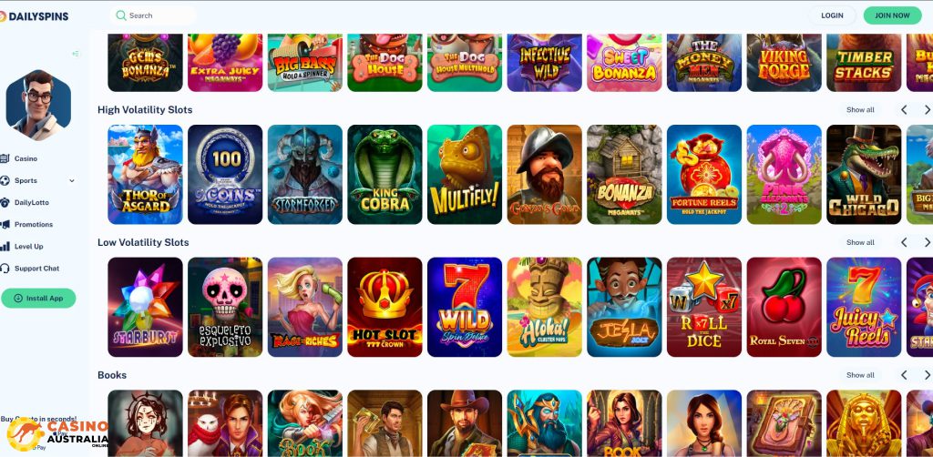 DailySpins Casino Games Australia