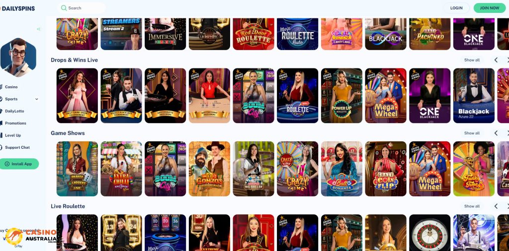 DailySpins Casino Live Games Australia