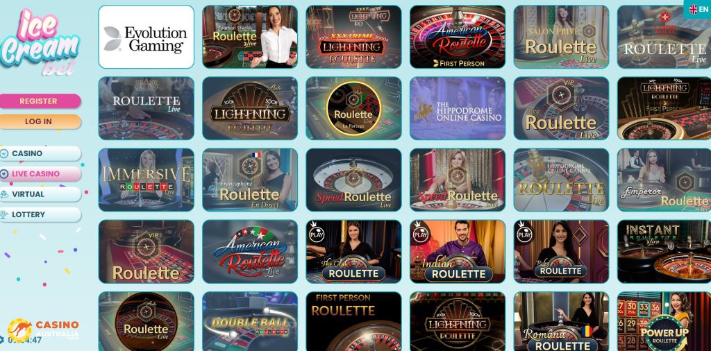 IceCreamBet Casino Live Games Australia