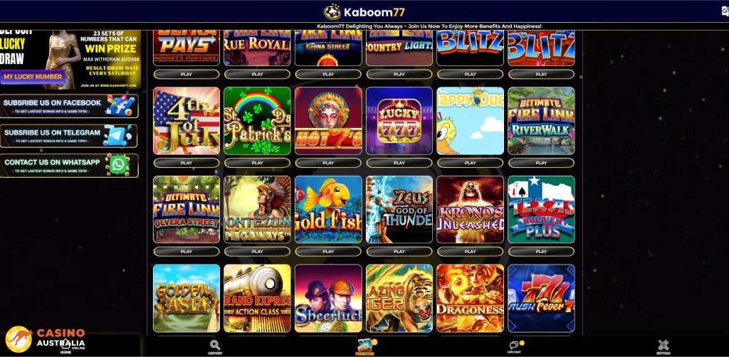 KaBoom77 Casino Games Australia