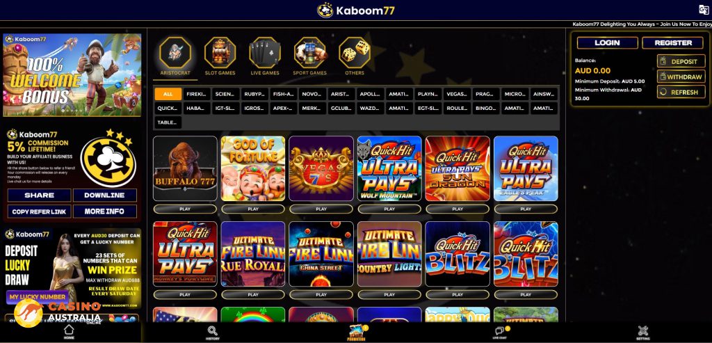 KaBoom77 Casino Review Australia