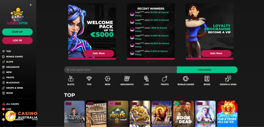 LordSpin Casino Review Australia