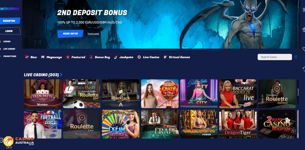 Nitro Spins Casino Live Games Australia