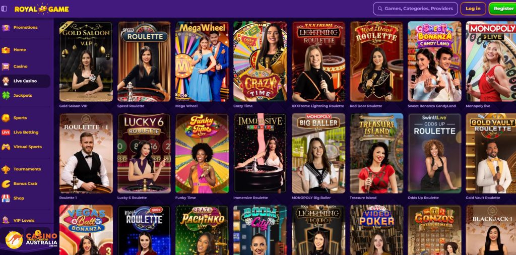 RoyalGame Casino Live Games Australia