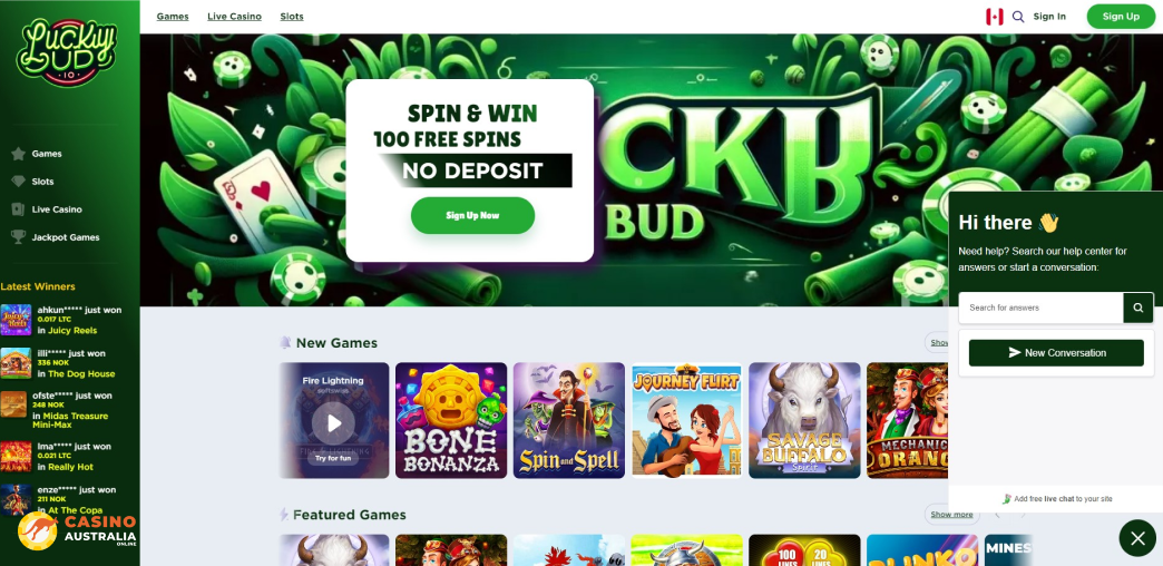 Support at Lucky Bud Casino Australia