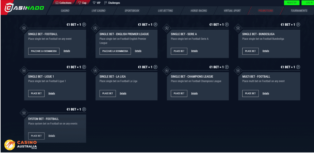 Tournaments at Casinado Casino Australia