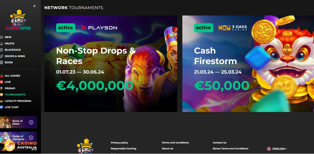 Tournaments at LordSpin Casino Australia