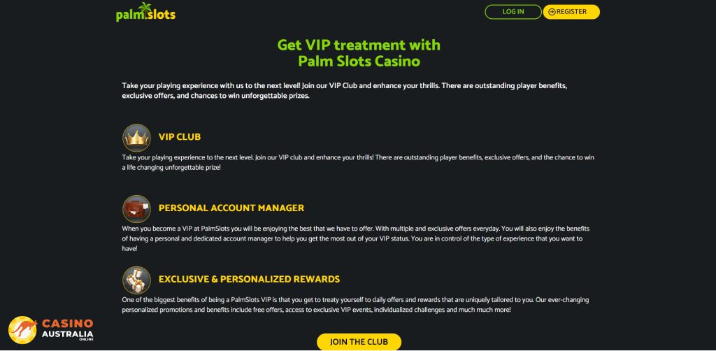 Vip Program at PalmSlots Casino Australia