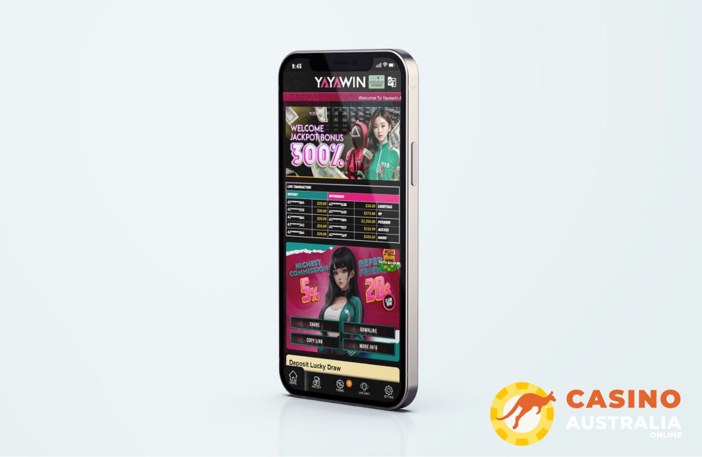 YayaWin Casino Mobile Version