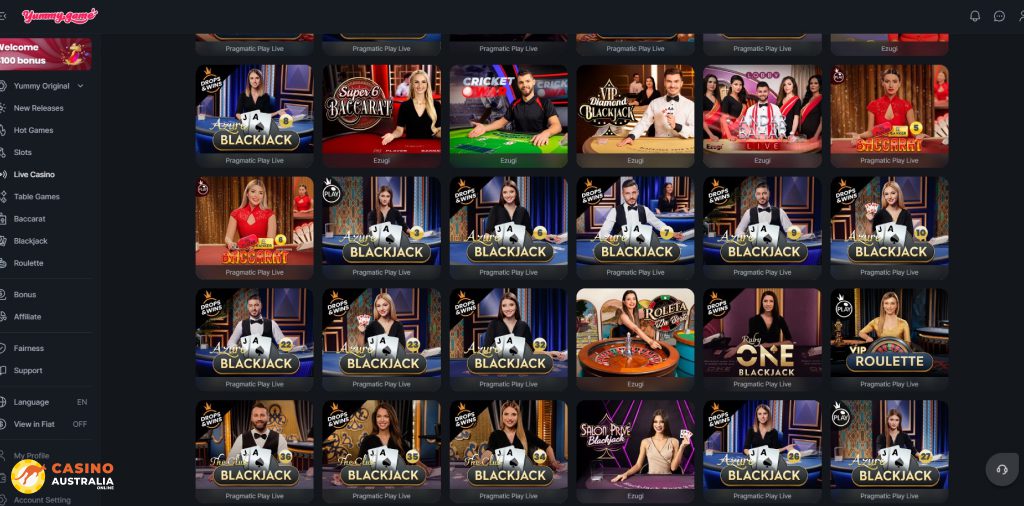 Yummy Game Casino Live Games Australia