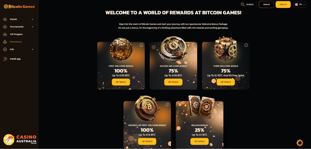 Bitcoin Games Casino Promotions Australia