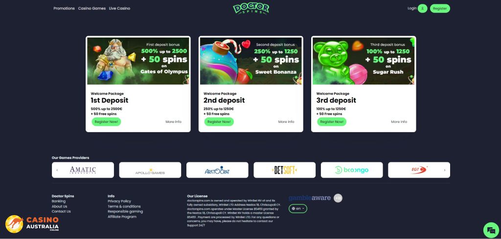 Doctor Spins Casino Promotions Australia