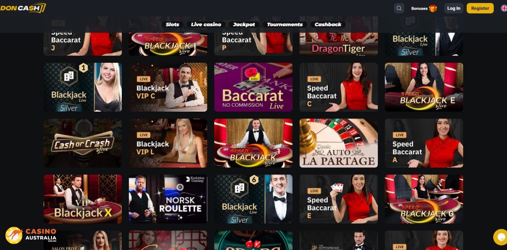 DonCash Casino Live Games Australia