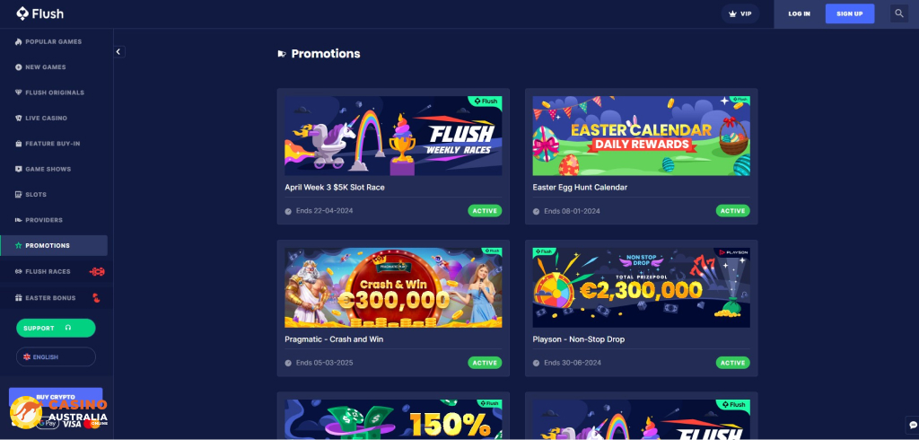 Flush Casino Promotions Australia