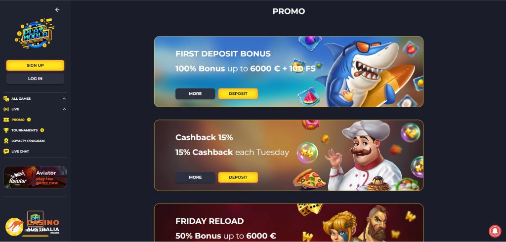 PlayMoola Casino Promotions Australia