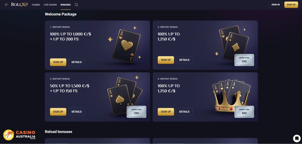 RollXO Casino Promotions Australia