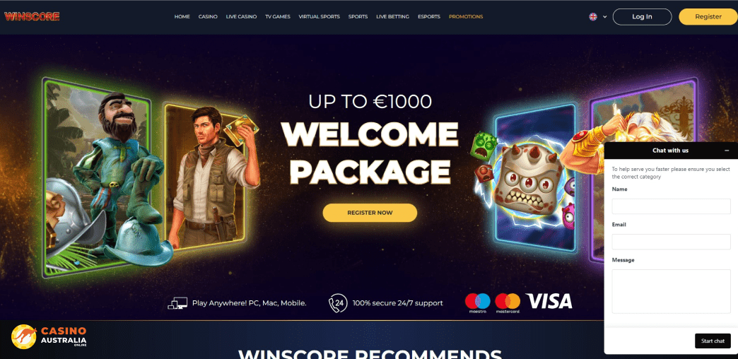 Support at WinScore Casino Australia