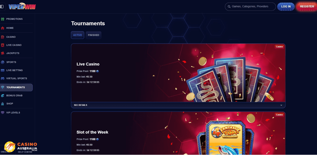 Tournaments at ViperWin Casino Australia