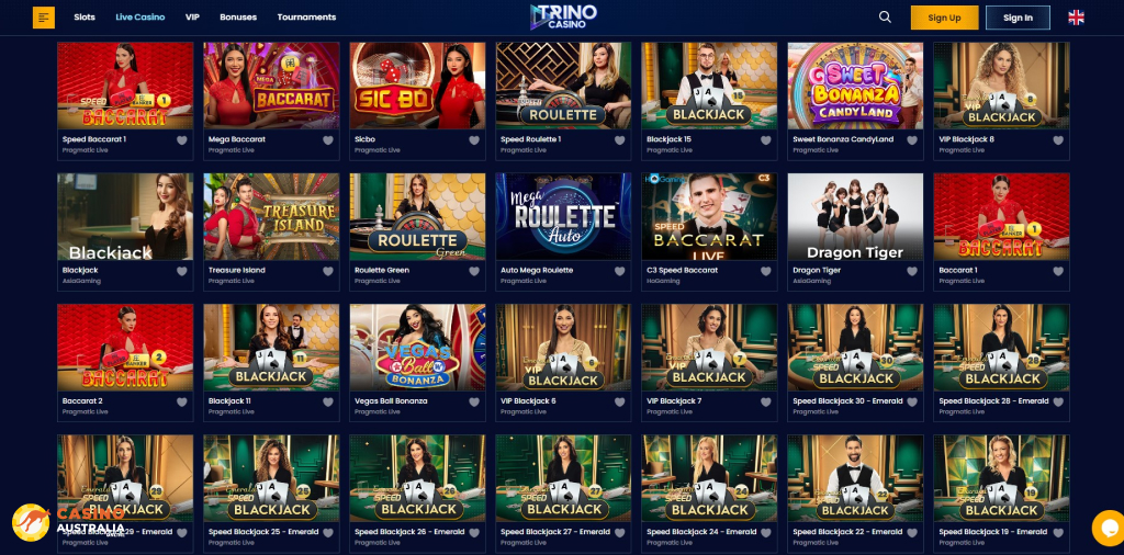 Trino Casino Live Games Australia