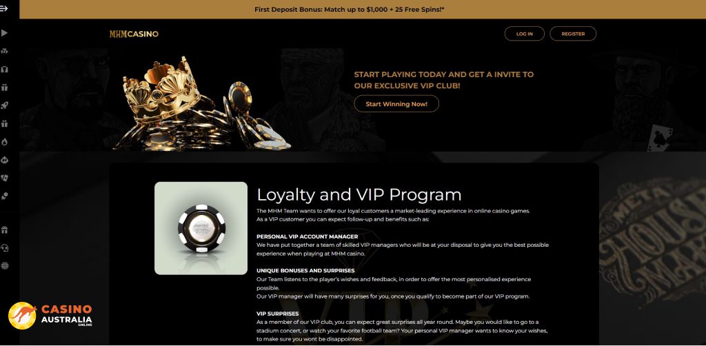 Vip Program at Mhm Casino Australia