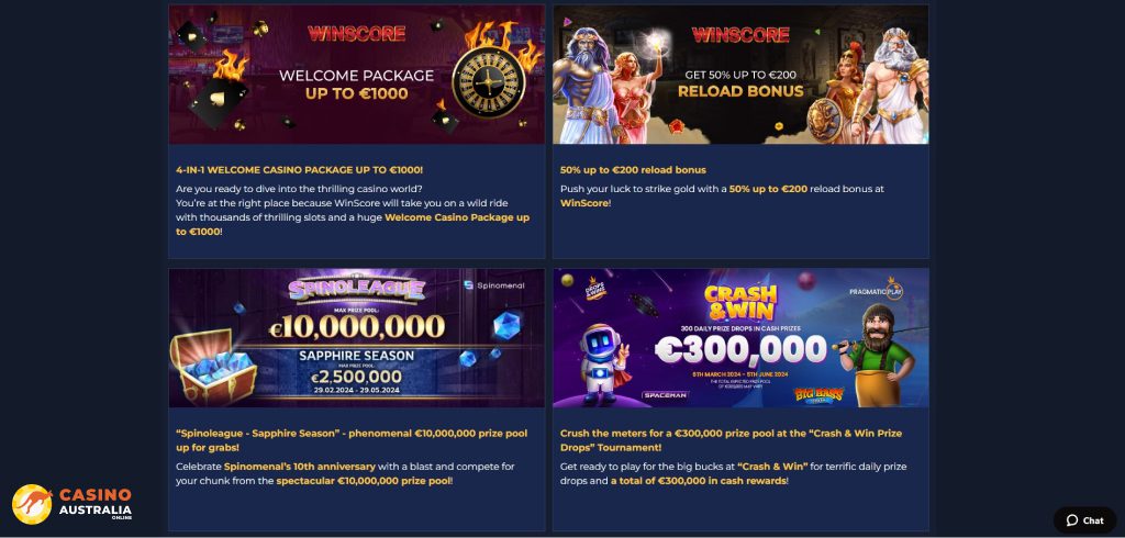 WinScore Casino Promotions Australia