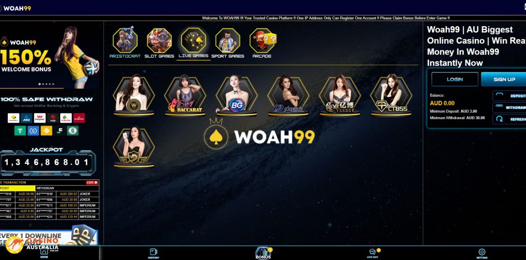 Woah99 Casino Live Games Australia