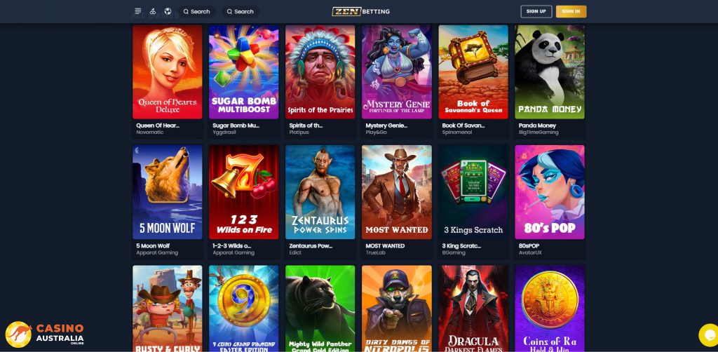 ZenBetting Casino Games Australia