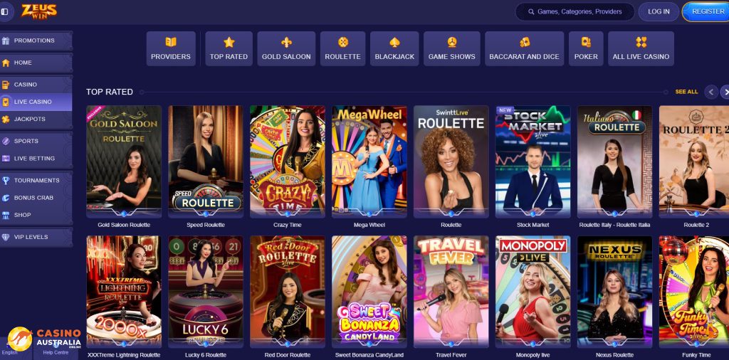 ZeusWin Casino Live Games Australia