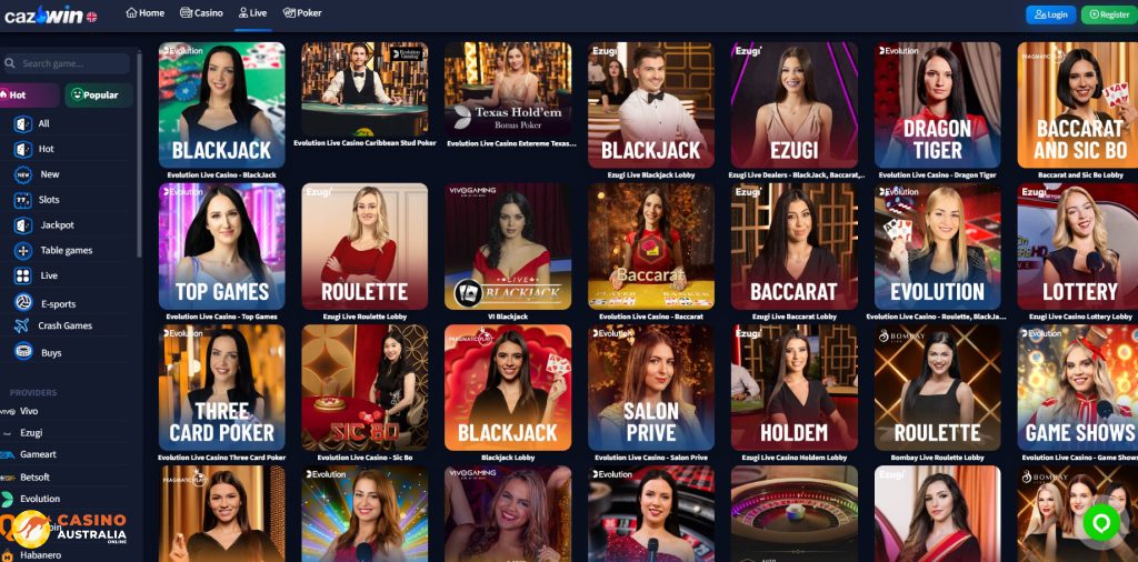 Caz-Win Casino Live Games Australia